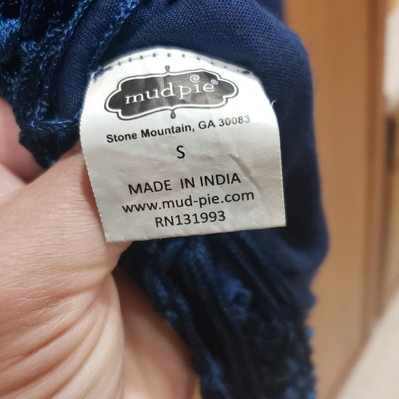 Mud pie s keyhole back tie closure crocheted hem with cascading tassels - Picture 7 of 7